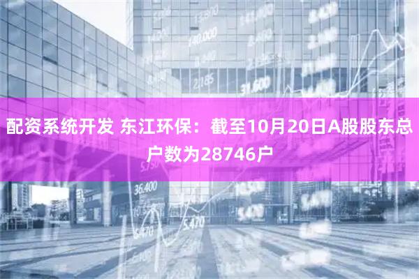 配资系统开发 东江环保：截至10月20日A股股东总户数为28746户